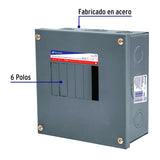 Centro de Carga de Sobreponer, 6 Polos, Volteck