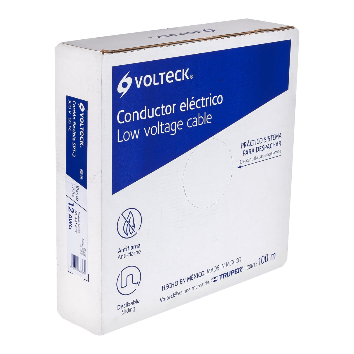 Rollo de 100 m de Cordón Dúplex Flexible SPT 12 AWG, Volteck