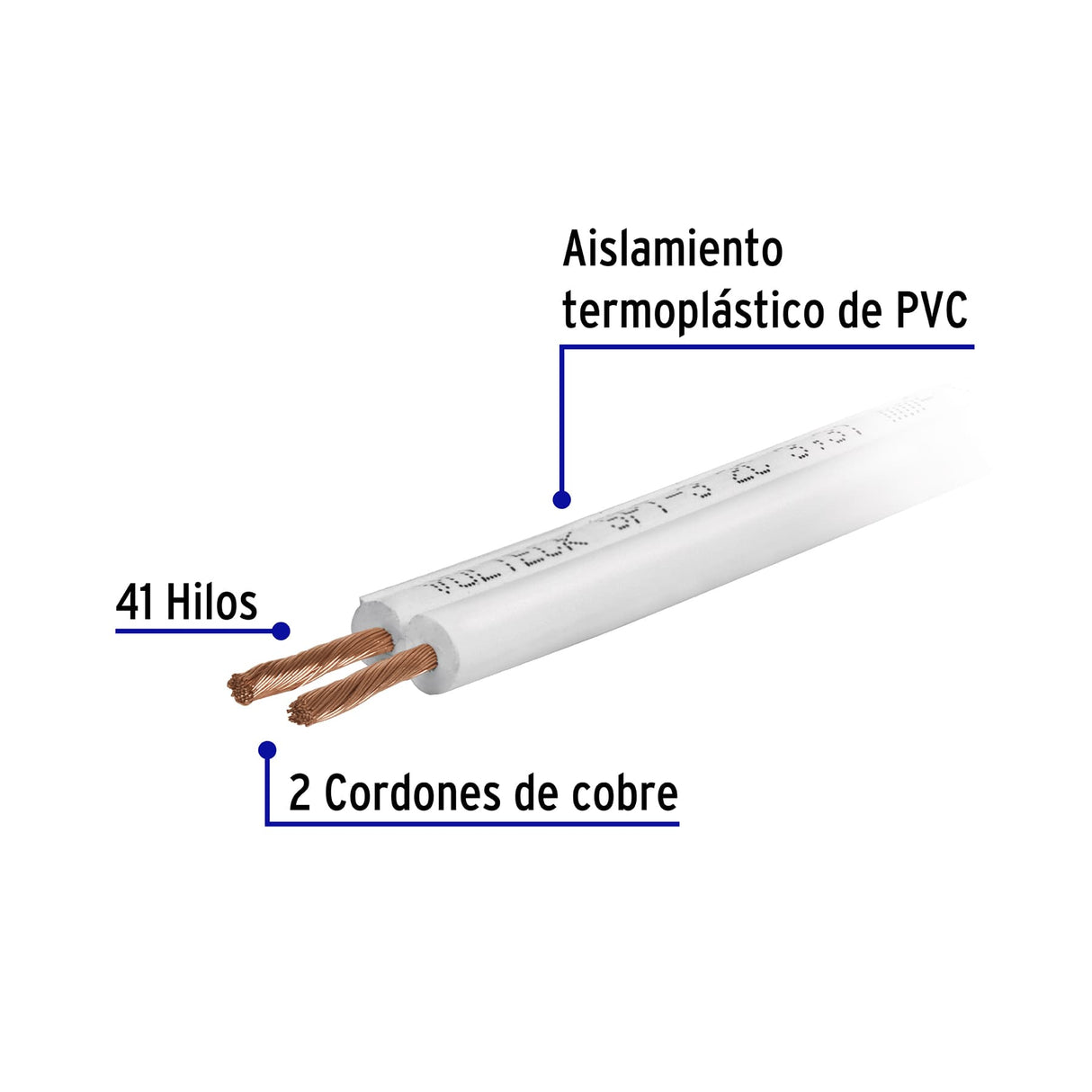 Metro de Cordón Dúplex Flexible SPT 14 AWG en Carrete 500 m