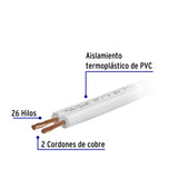 Rollo de 100 m de Cordón Dúplex Flexible SPT 16 AWG, Volteck