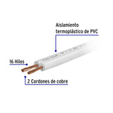 Rollo de 100 m de Cordón Dúplex Flexible SPT 18 AWG, Volteck