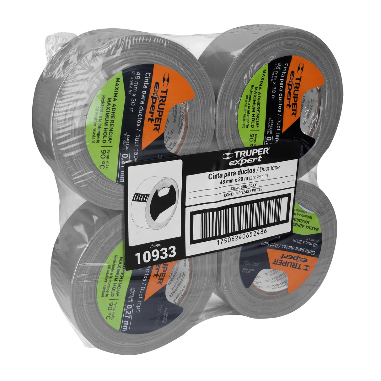 Cinta para Ducto 30M X 48 mm, Espesor 0.27 mm, Expert