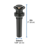 Contra para Lavabo, sin Rebosadero, Sistema Push, Negro