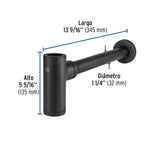 Céspol de Bote Minimalista 1 1/4', Negro, para Lavabo, Foset