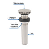 Contra para Lavabo, sin Rebosadero, Tipo Hongo, Satín