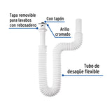 Céspol Flexible para Lavabo, 90 cm, Arillo Metálico, Foset