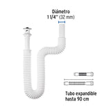 Céspol Flexible para Lavabo, 90 cm, Arillo Metálico, Foset