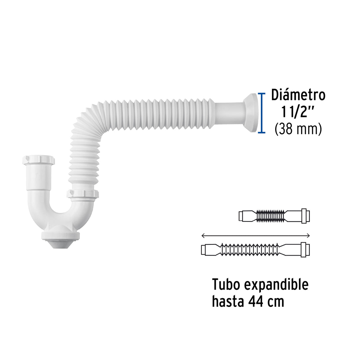 Céspol Rígido para Fregadero S/Contra, Polipropileno, 1-1/2'
