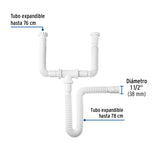 Céspol Flexible Doble para Fregadero, Polipropileno, 1-1/2'