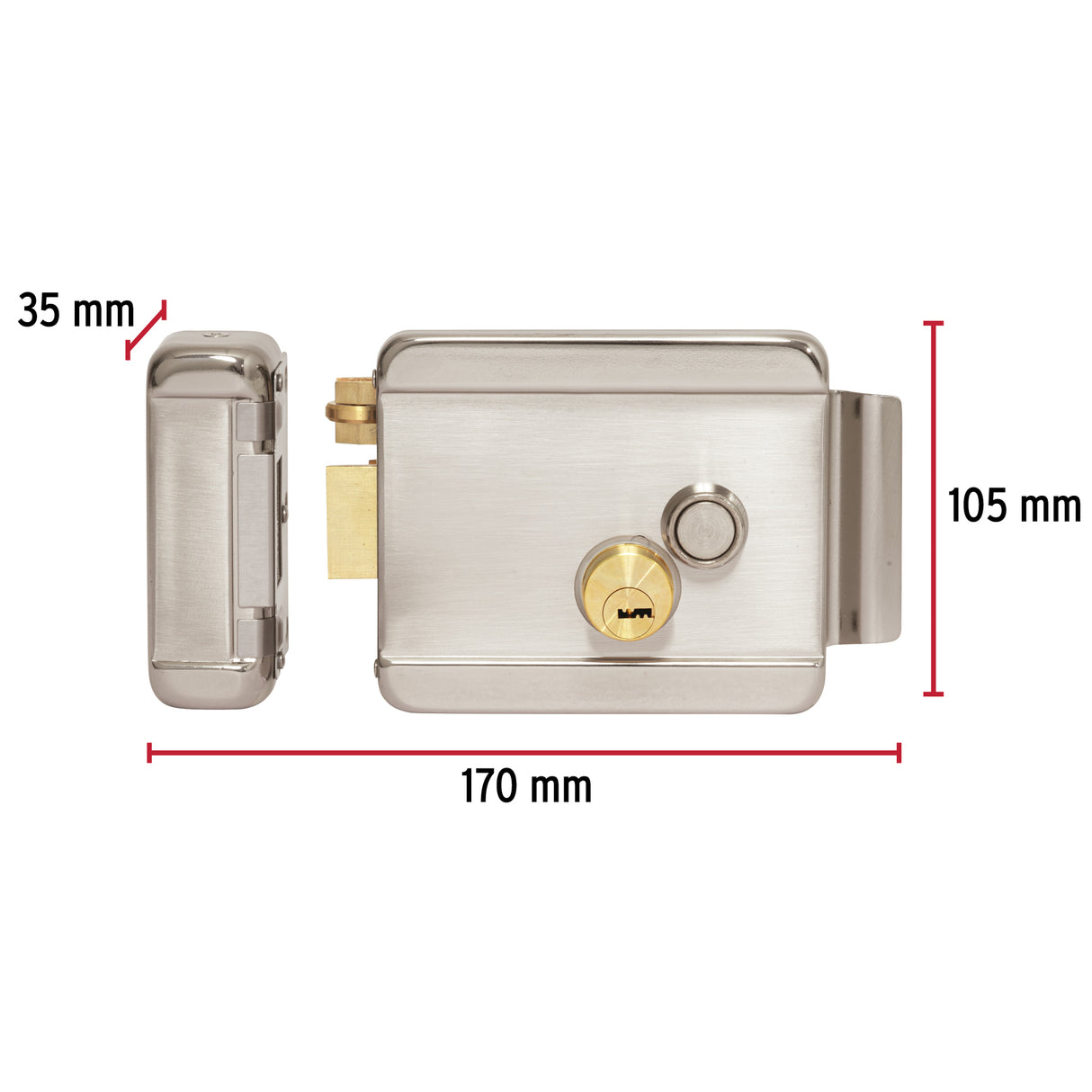 Cerradura Electromecánica con Botón, Izquierda, Hermex