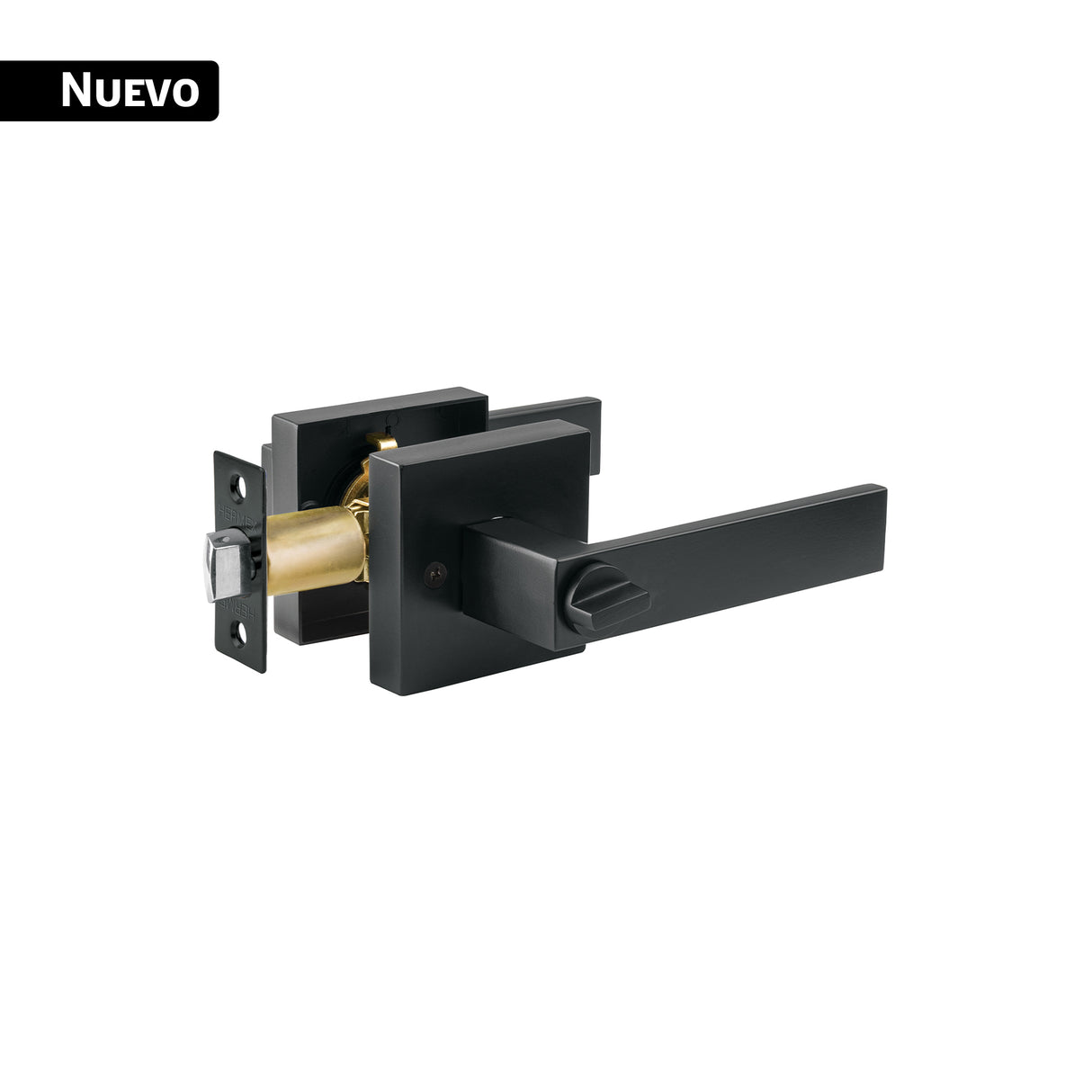 Cerradura Manija 'Módena' para Baño, Negro Mate, Hermex