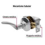 Cerradura Manija 'Milán' Recámara Cromo Mate, Cil Metal