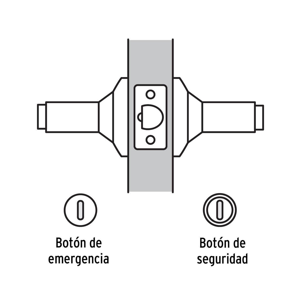 Cerradura Manija 'Milán' para Baño, Negro, Cil Latón, Basic
