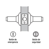 Cerradura Manija 'Milán' para Baño, Negro, Cil Latón, Basic