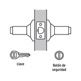 Cerradura Manija 'Milán' para Recámara, Negro, Cil Latón, Basic