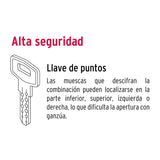 Jaladera/Perilla, Lugo Llave-llave, Níquel Satín, Hermex