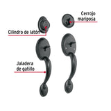 Doble Jaladera y Perilla, Berna Mariposa, Negro, Basic