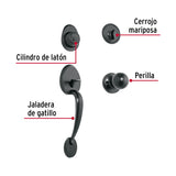Jaladera/Perilla, Lugo Llave-mariposa, Negro, Hermex