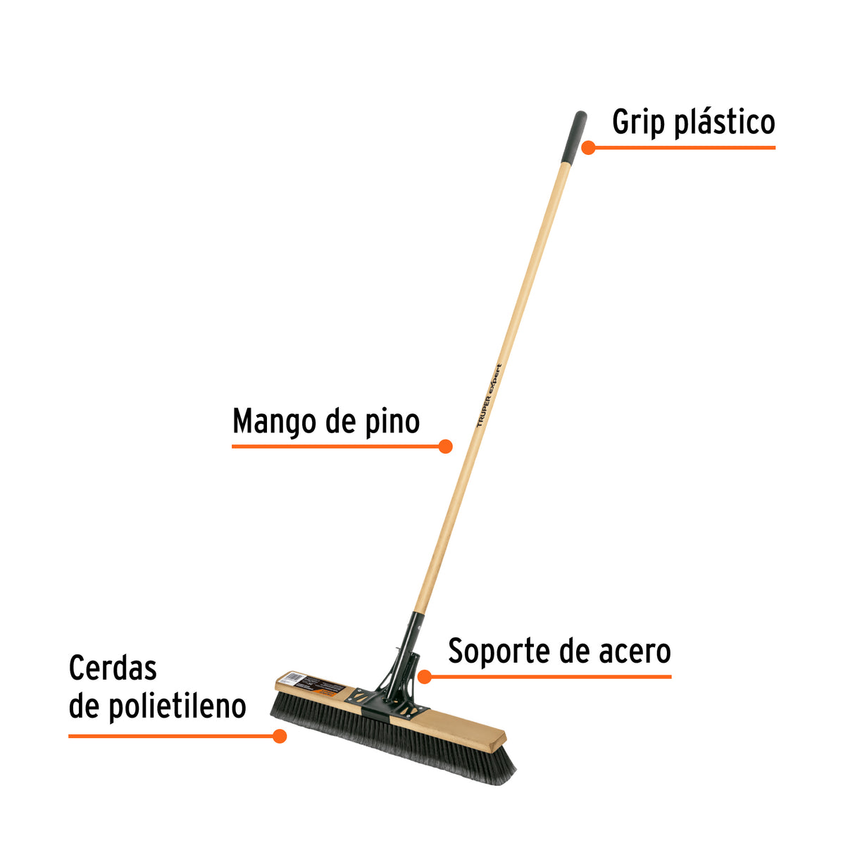 Cepillo Superficies Rugosas, Cerdas PP, Mango 60 cm, Expert