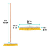 Cepillo Industrial Cerda Suave de 56 cm, Bastón de Madera