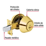 Cerrojo Llave-llave Latón Brillante, Llave Puntos, Hermex