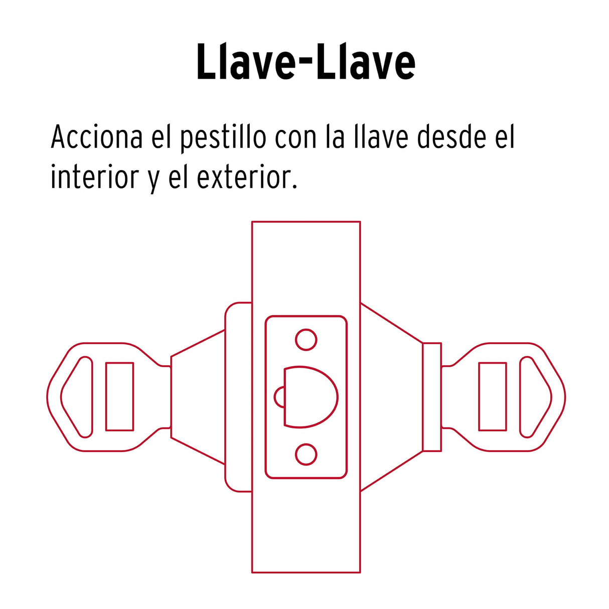 Cerrojo Llave-llave Cromo Mate, Llave Puntos, Hermex