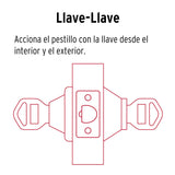 Cerrojo Llave-llave Cromo Mate, Llave Puntos, Hermex