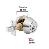 Cerrojo Llave-llave Cromo Mate, Llave Puntos, Hermex