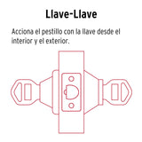 Cerrojo Llave-llave Níquel Satinado, Llave Puntos, Hermex