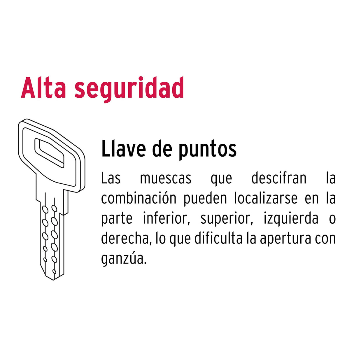 Cerrojo Llave-mariposa Negro, Llave Puntos, Hermex