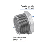 Reducción Bushing Acero Galvanizado 1-1/4 X 1/2', Foset