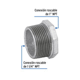 Reducción Bushing Acero Galvanizado 1-1/4 X 1', Foset
