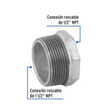 Reducción Bushing Acero Galvanizado 1-1/2 X 1/2', Foset