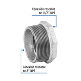 Reducción Bushing Acero Galvanizado 2 X 1-1/2', Foset
