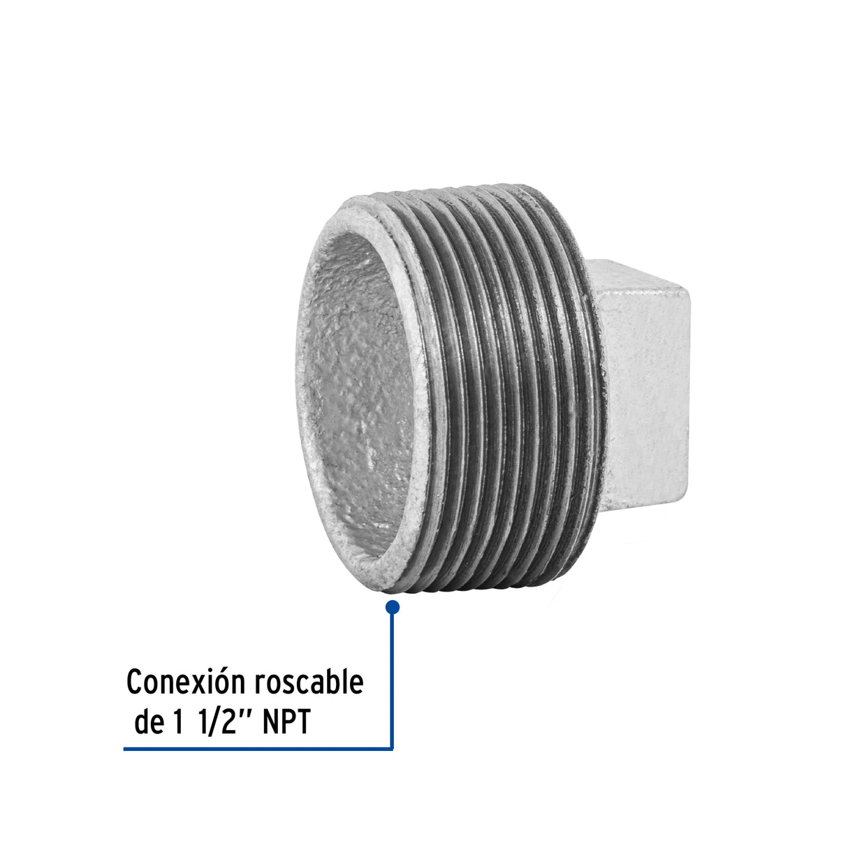 Tapón Macho 1-1/2' de Acero Galvanizado, Foset