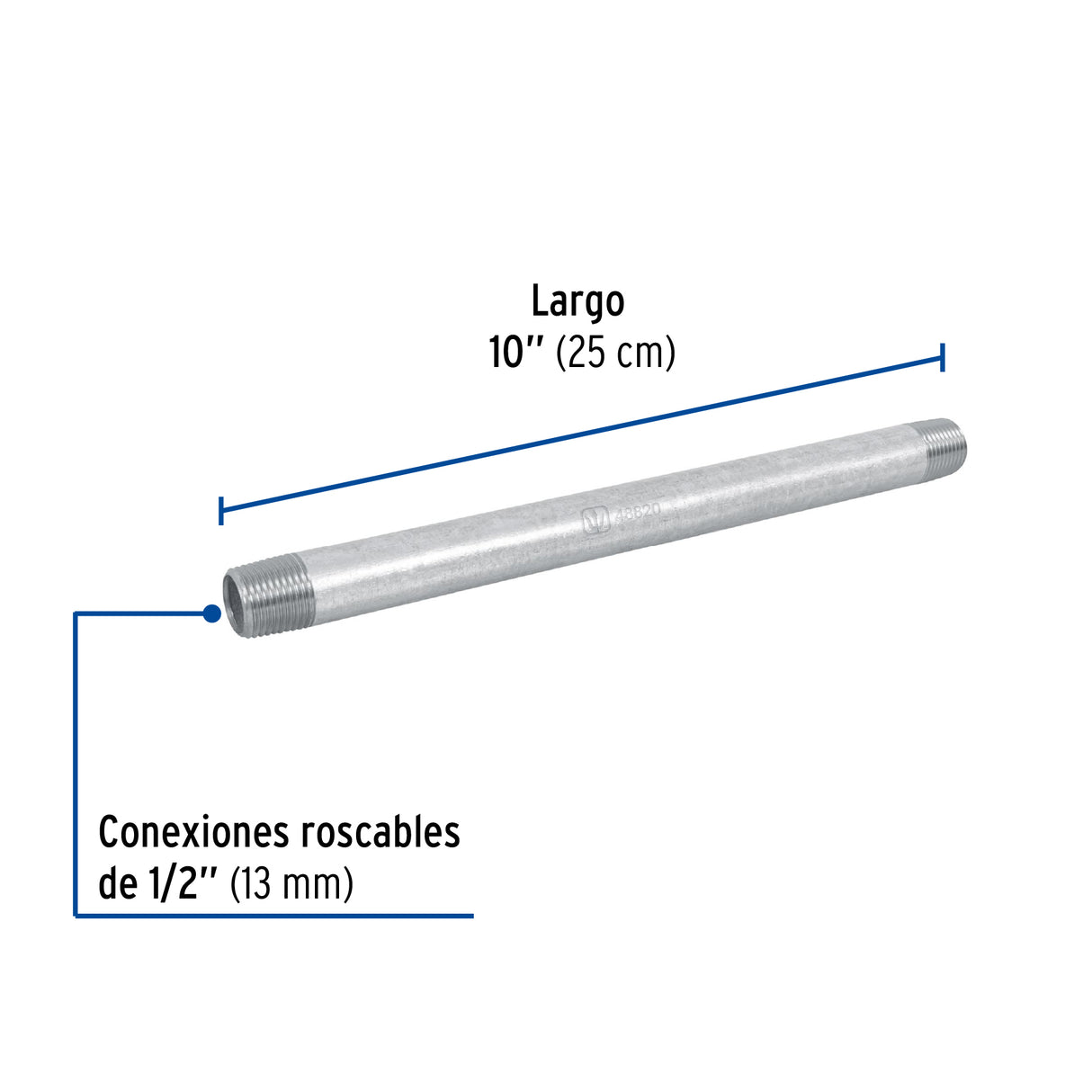 Niple de Acero Galvanizado 1/2 X 10', Foset