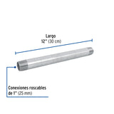 Niple de Acero Galvanizado 1 X 12', Foset