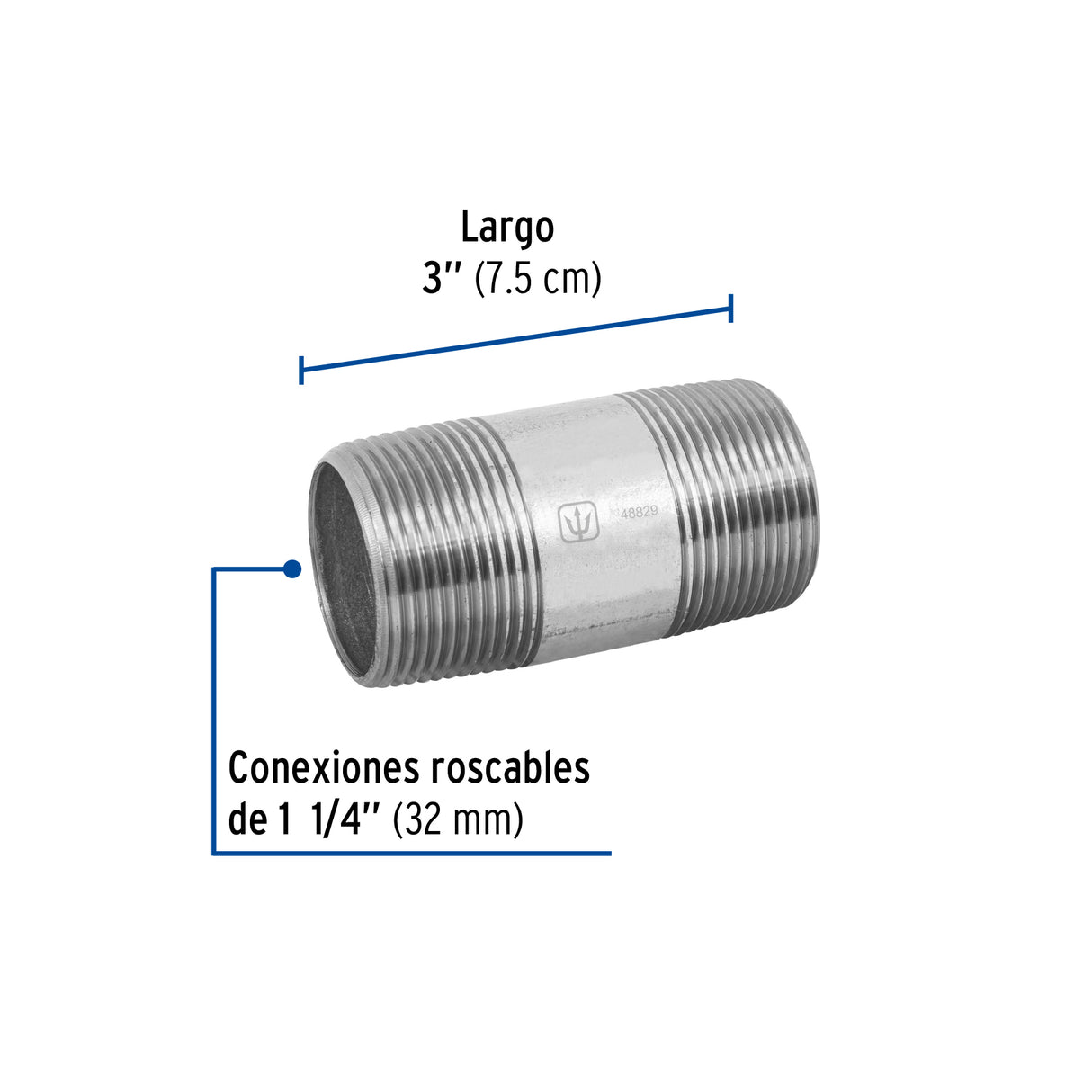 Niple de Acero Galvanizado 1-1/4 X 3', Foset