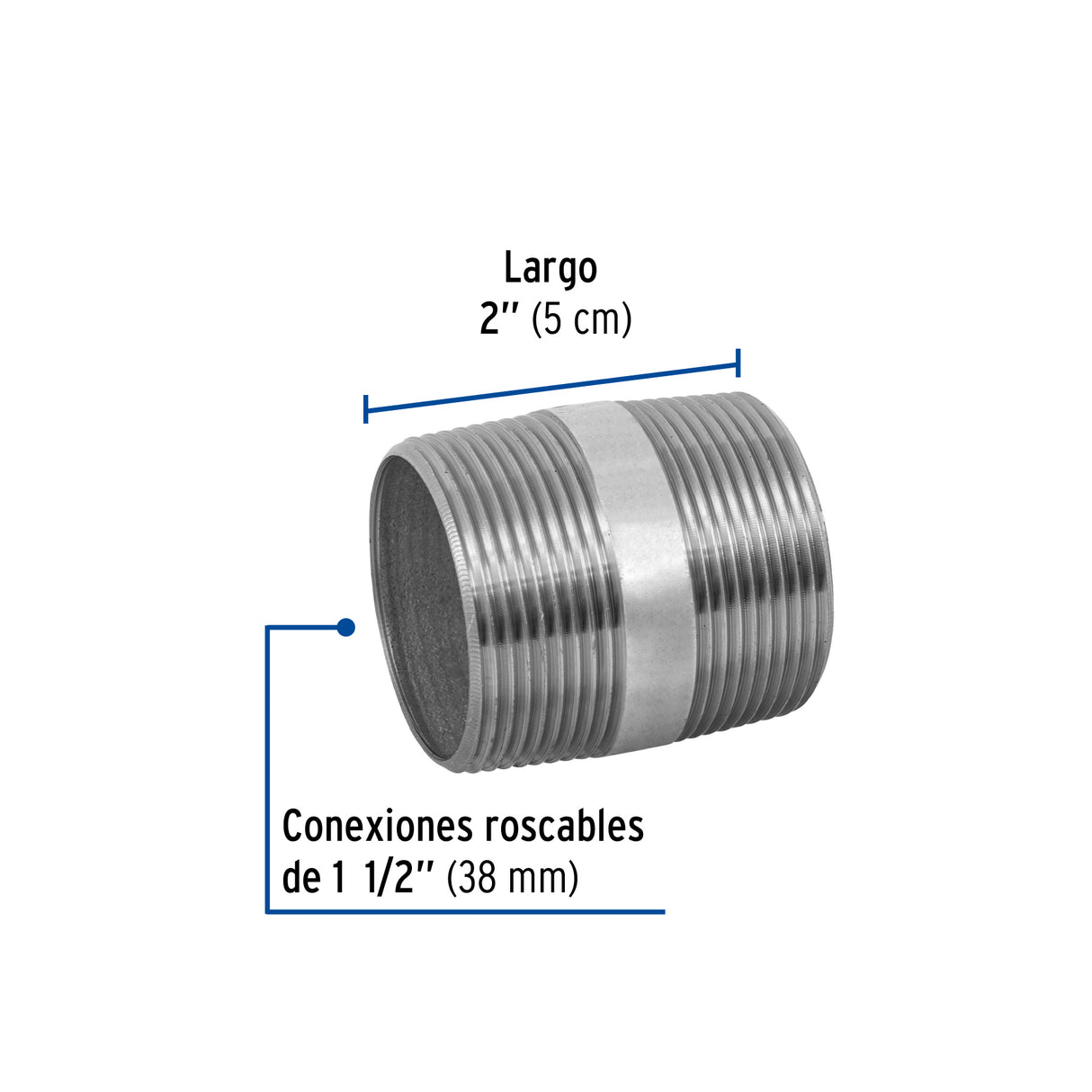 Niple de Acero Galvanizado 1-1/2 X 2', Foset