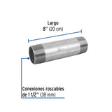 Niple de Acero Galvanizado 1-1/2 X 8', Foset