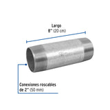 Niple de Acero Galvanizado 2 X 8', Foset