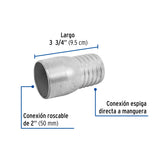 Niple de Acero Galvanizado 2' Tipo Botella, Foset