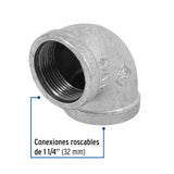 Codo 90° Acero Galvanizado de 1-1/4', Foset