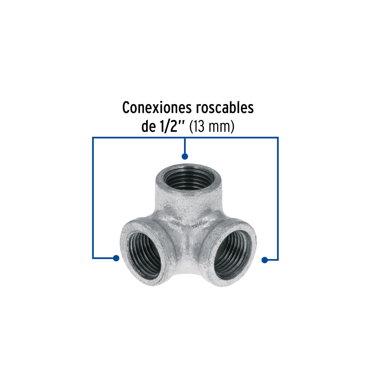 Codo Rincón Acero Galvanizado de 1/2', Foset