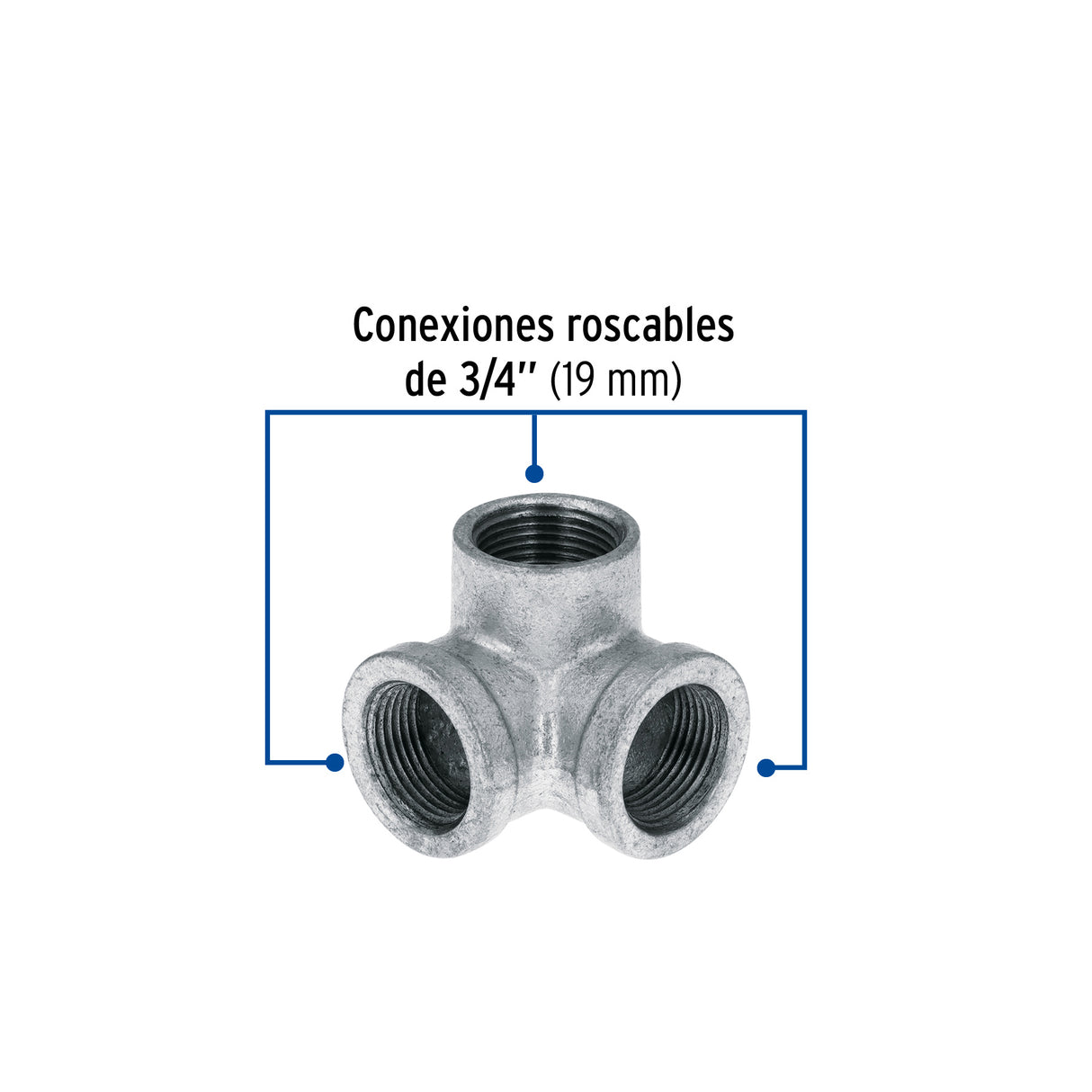 Codo Rincón Acero Galvanizado de 3/4', Foset