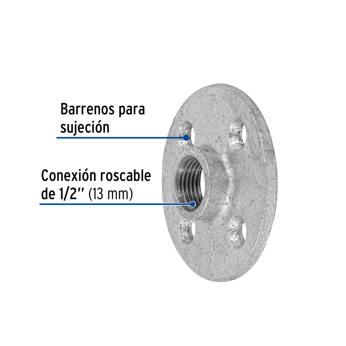 Brida de Acero Galvanizado de 1/2', Foset