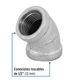 Codo 45° Acero Galvanizado de 1/2', Foset