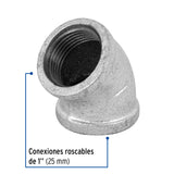 Codo 45° Acero Galvanizado de 1', Foset