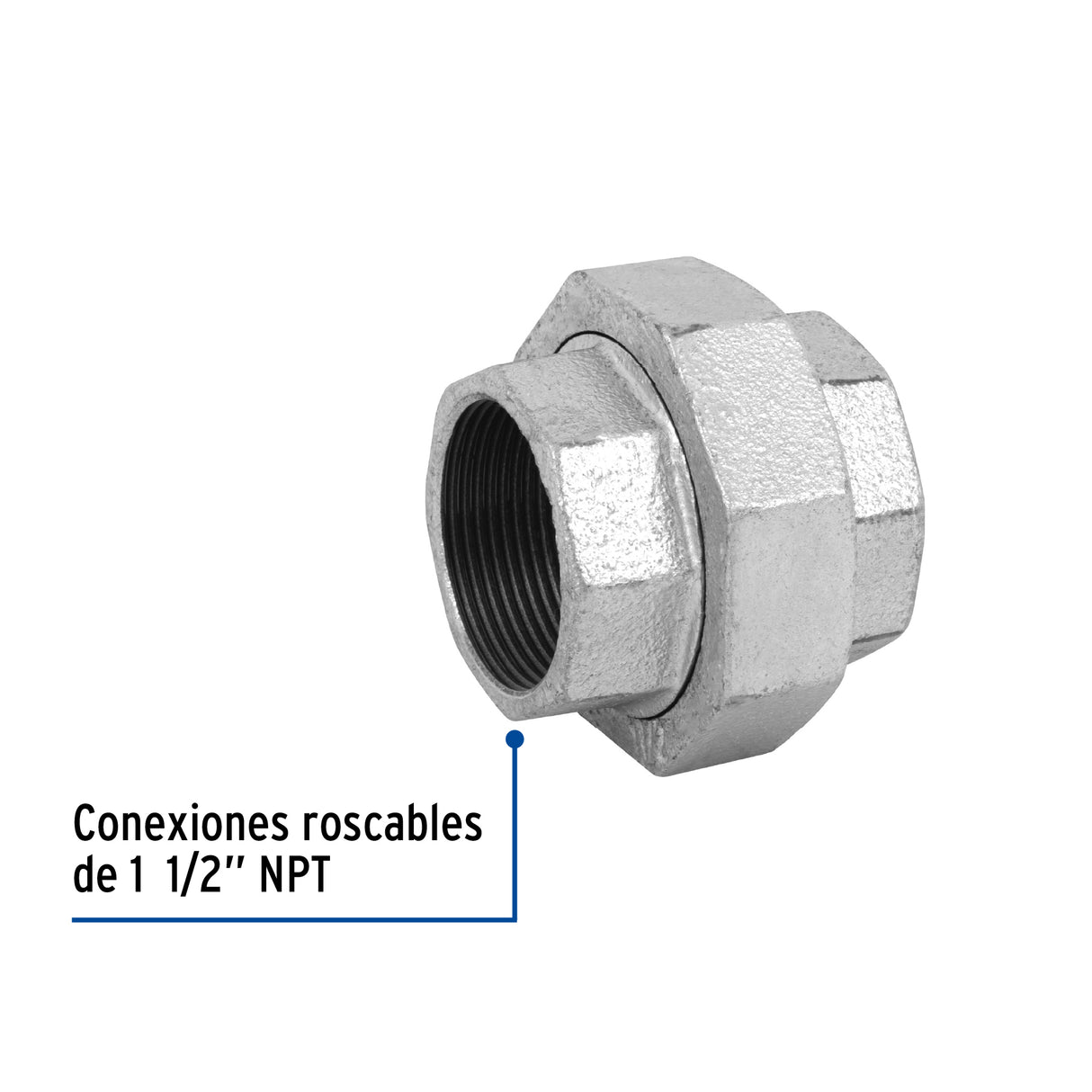 Tuerca Unión 1-1/2' Acero Galvanizado, Foset