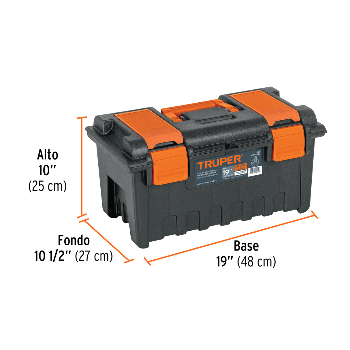 Caja para Herramienta de 19' con Compartimentos, Truper